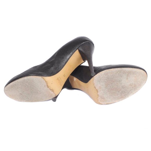 CHLOE Black Grain Leather Rounded Toe Classic Pumps Size Women’s 10 - Picture 7 of 7